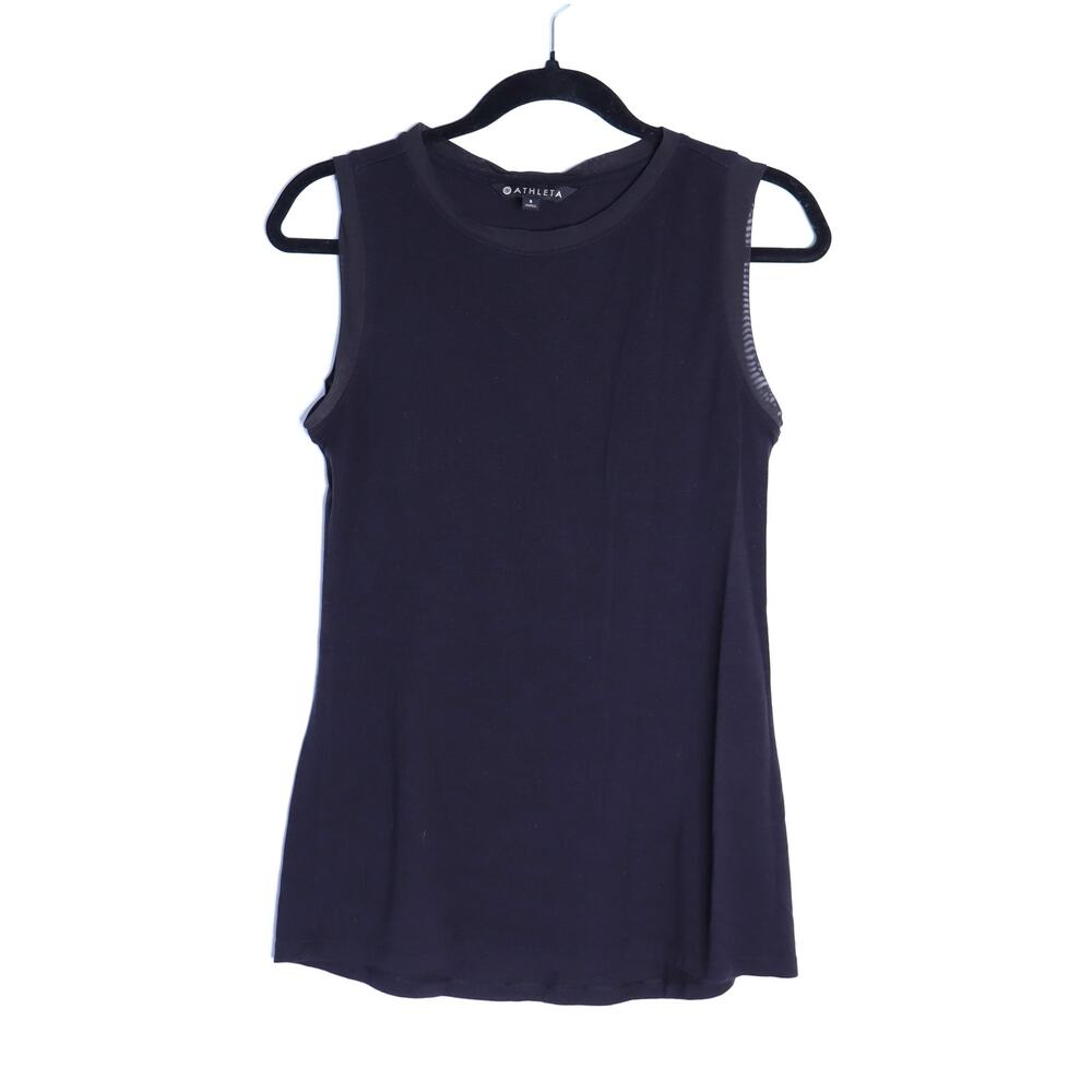 ATHLETA Cloudlight Hybrid Tank Black Lightweight Mesh Sleeveless Women's S